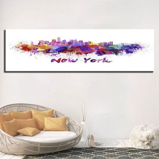 Colorful New York 1 Piece HD Multi Panel Canvas Wall Art Frame-Original Frame