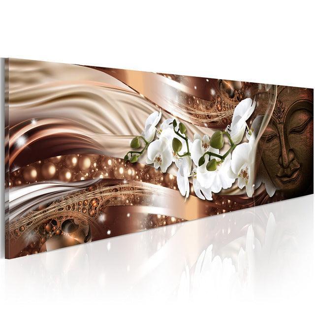 White Orchid 1 Piece HD Multi Panel Canvas Wall Art Frame-Original Frame