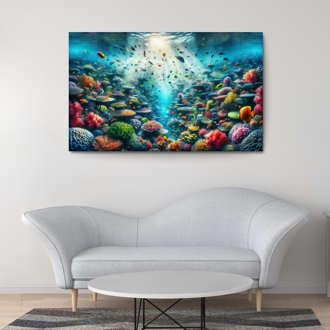 Golden Reef Underwater Exploration Adventure Custom Paintings Frame