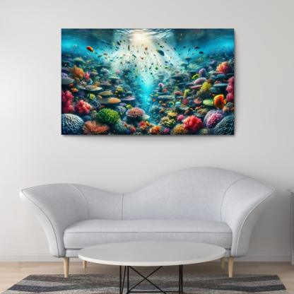 Golden Reef Underwater Exploration Adventure Custom Paintings Frame