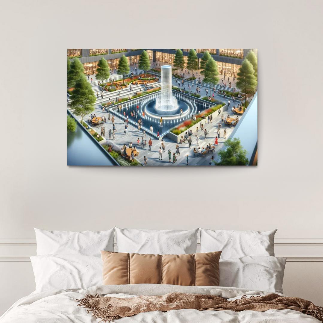 Dynamic Urban Water Features Custom Paintings Frame