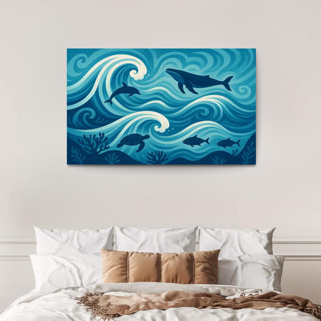 Waves Of Change In Ocean Conservation Art Canvas Paintings Frame