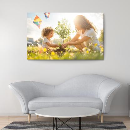 Chasing Dreams Together A Mother's Guidance Canvas Paintings Frame