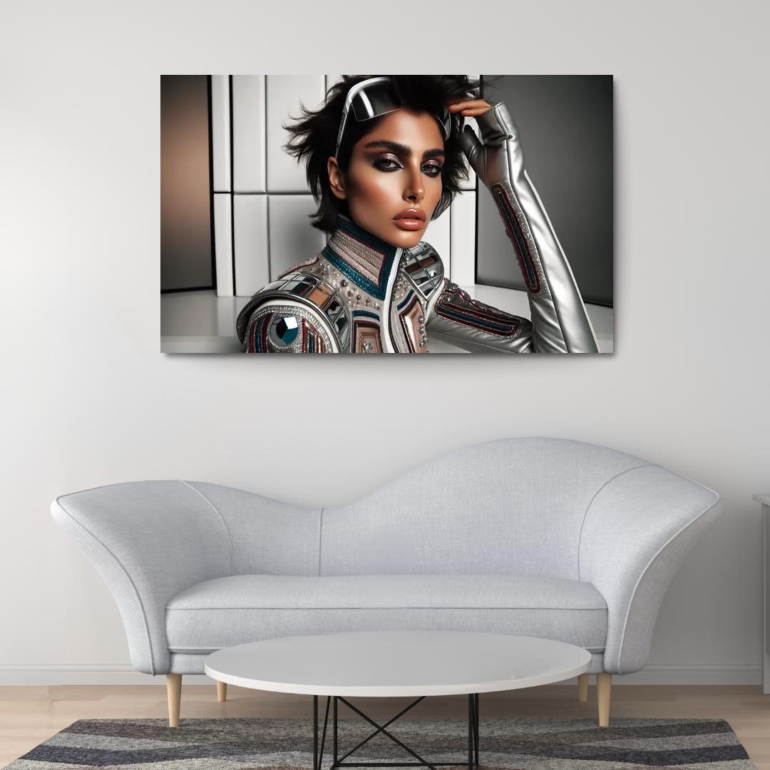 Retro Futurism Fashioning the Future 1 Piece HD Canvas Wall Art-Original Frame