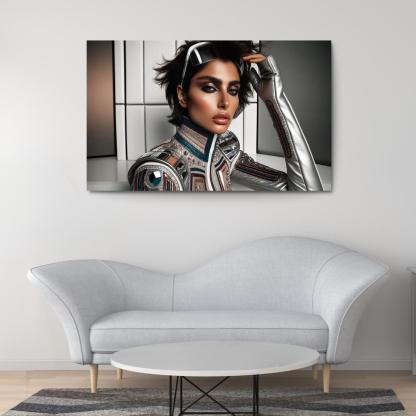 Retro Futurism Fashioning the Future 1 Piece HD Canvas Wall Art-Original Frame
