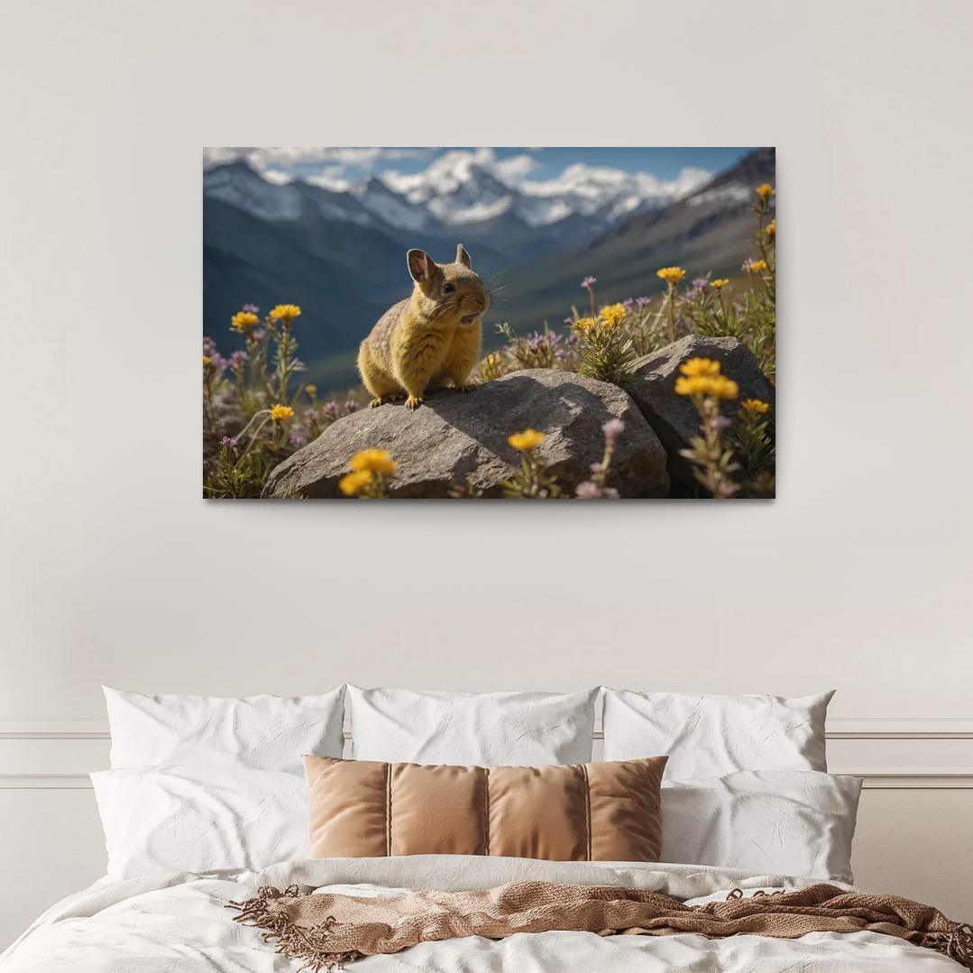 The Elusive Pika Mountain Sentinel Canvas Paintings Frame