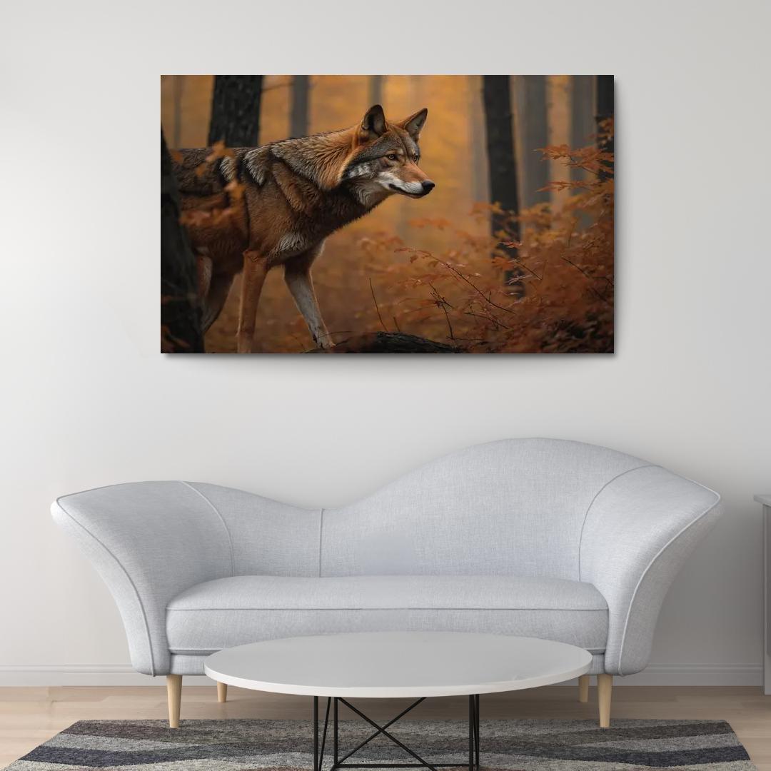 The Rare Red Wolf Shadow Of The Southeastern Forests Modern Paintings Frame