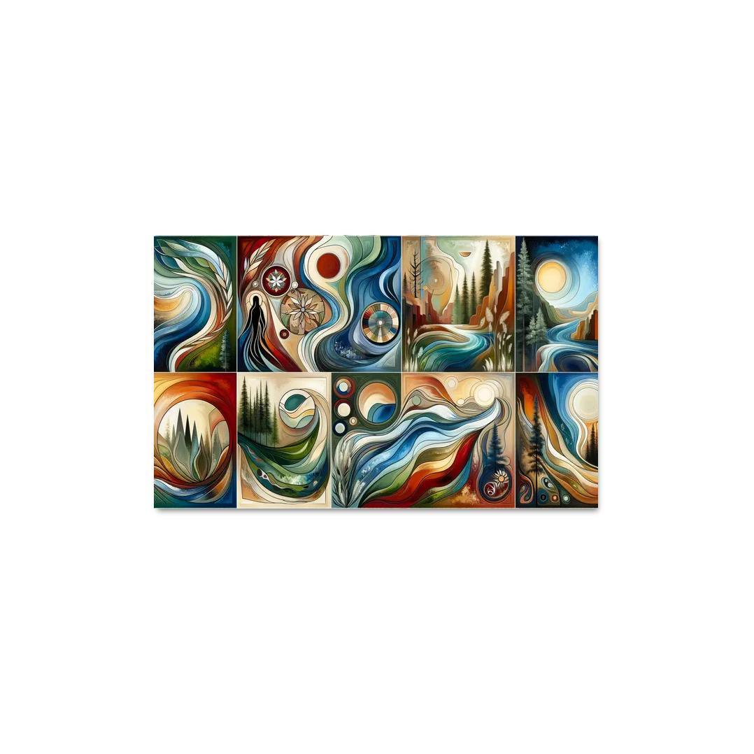 Voices Of The Past Indigenous Wisdom And Stewardship Multi-panel Paintings