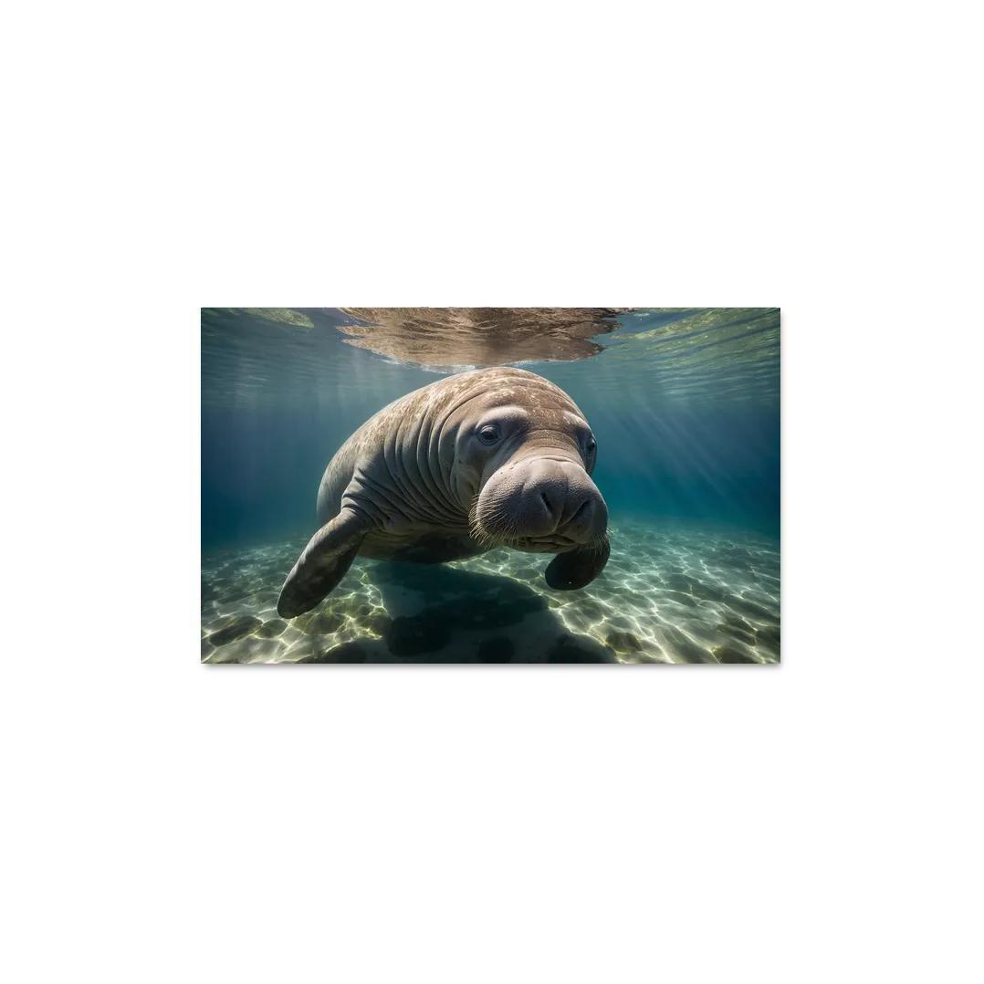 The Mysterious Manatee In Coastal Waters Framed Paintings