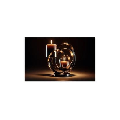 Sculptural Metal Candle Holders 1 Piece HD Canvas Wall Art-Original Frame