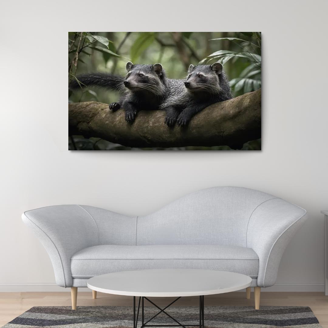 The Charming Binturong The Bearcat Of The Rainforest Canvas Paintings Frame