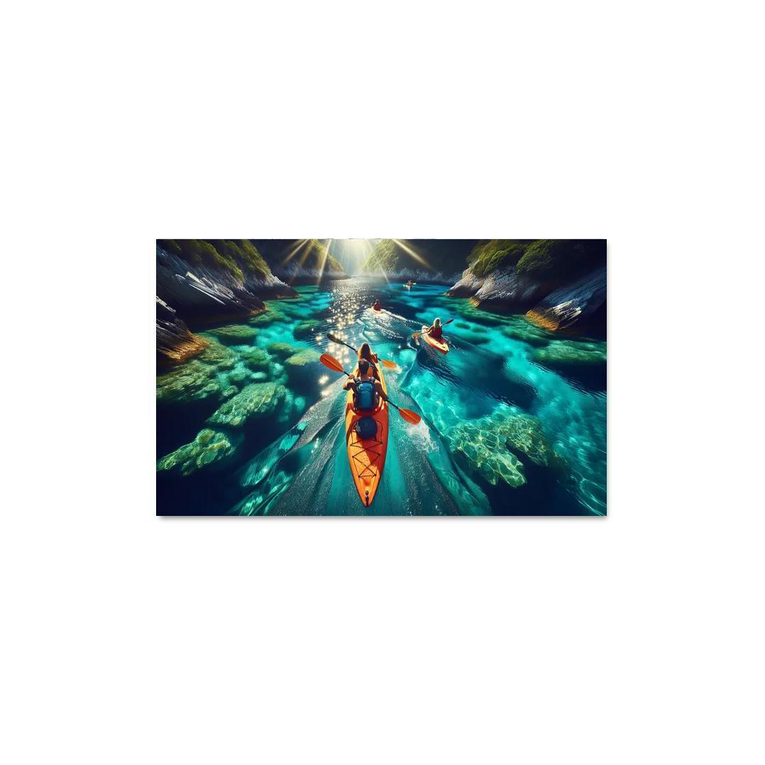 Glistening Waters Kayaking Paradise Abstract Paintings Frame