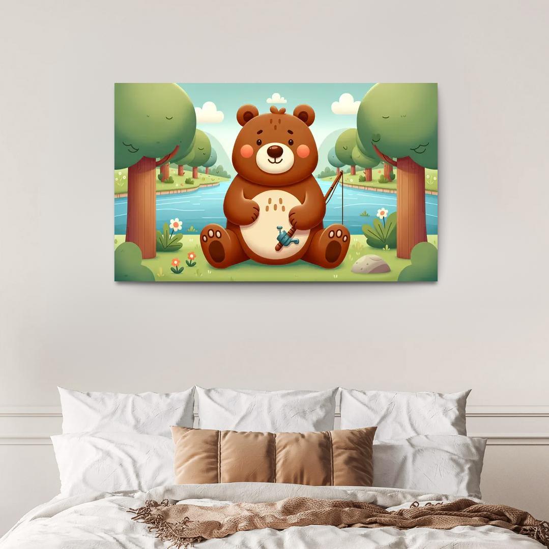 Bubbly Bear - Forest Adventures Framed Paintings