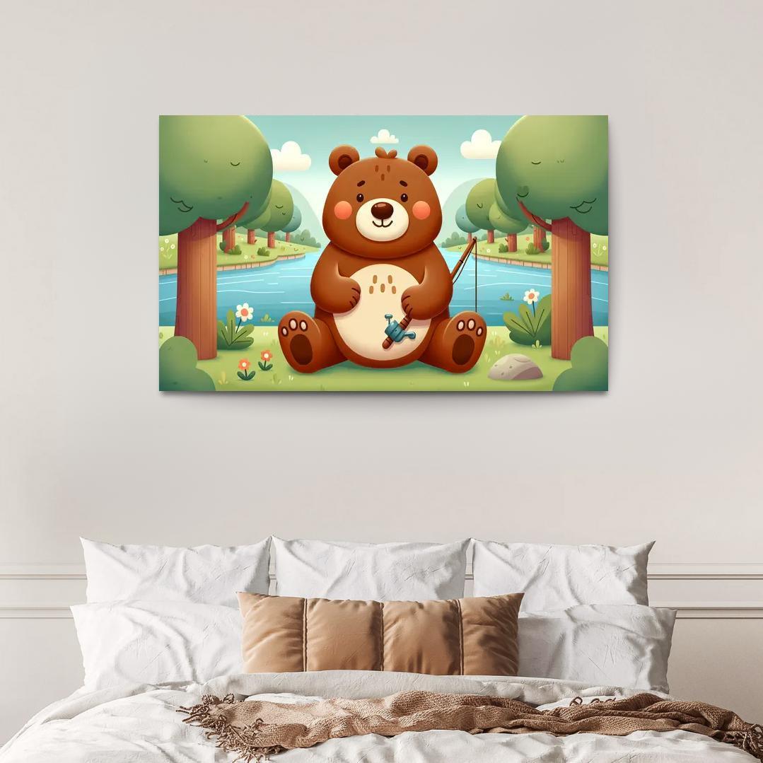 Bubbly Bear - Forest Adventures Framed Paintings