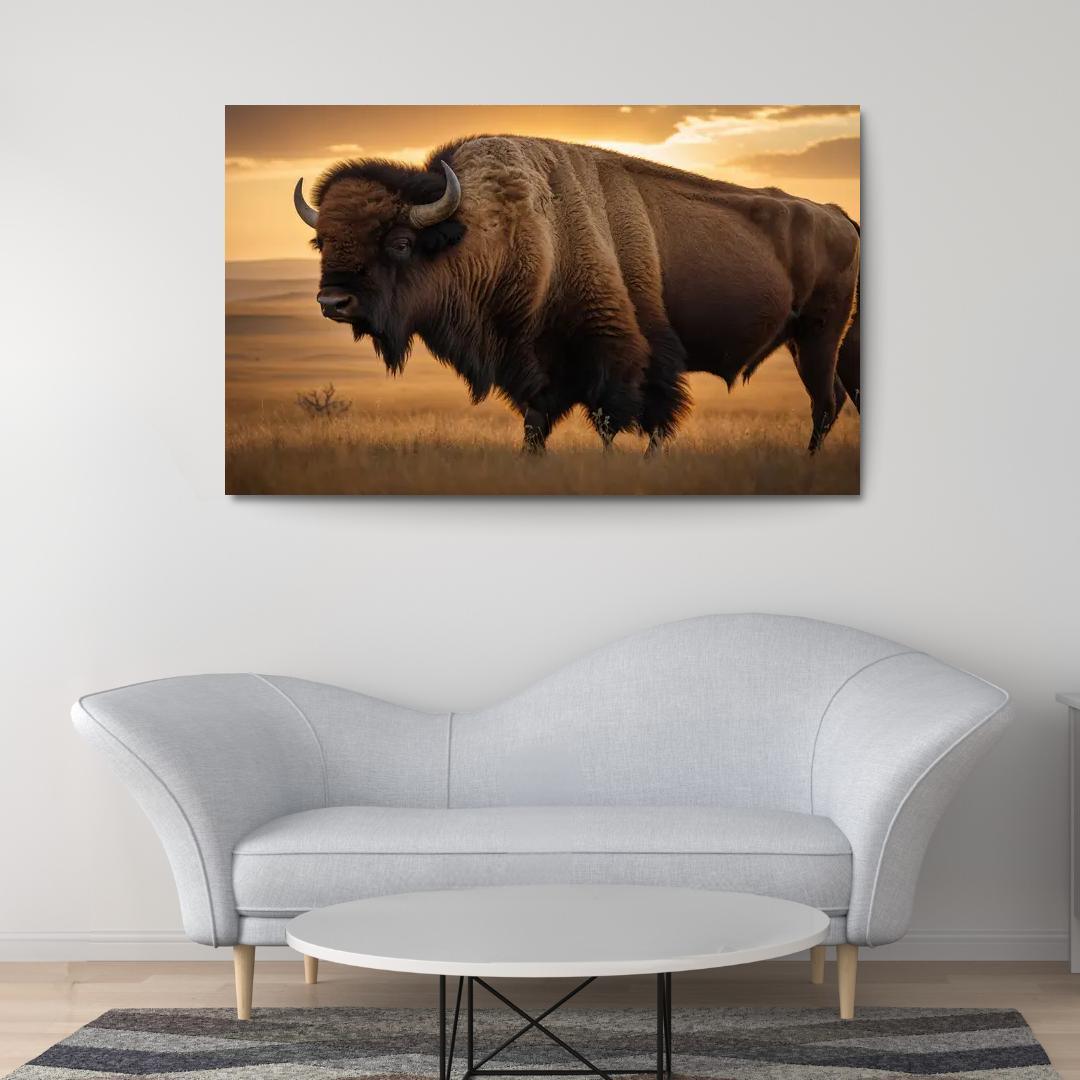 The Majestic Bison Symbol Of The Great Plains Canvas Paintings Frame