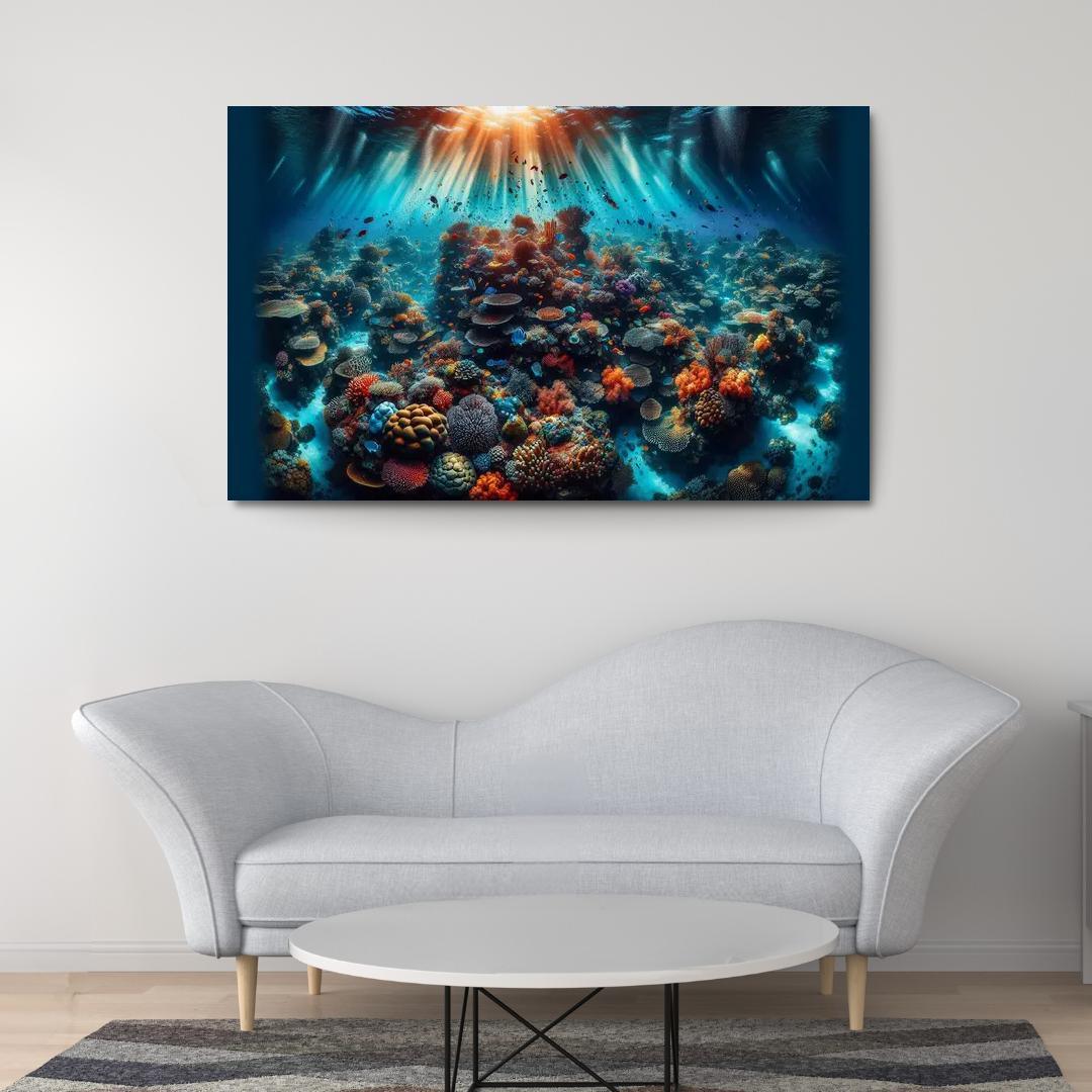 Coral Garden Underwater Paradise Custom Paintings Frame