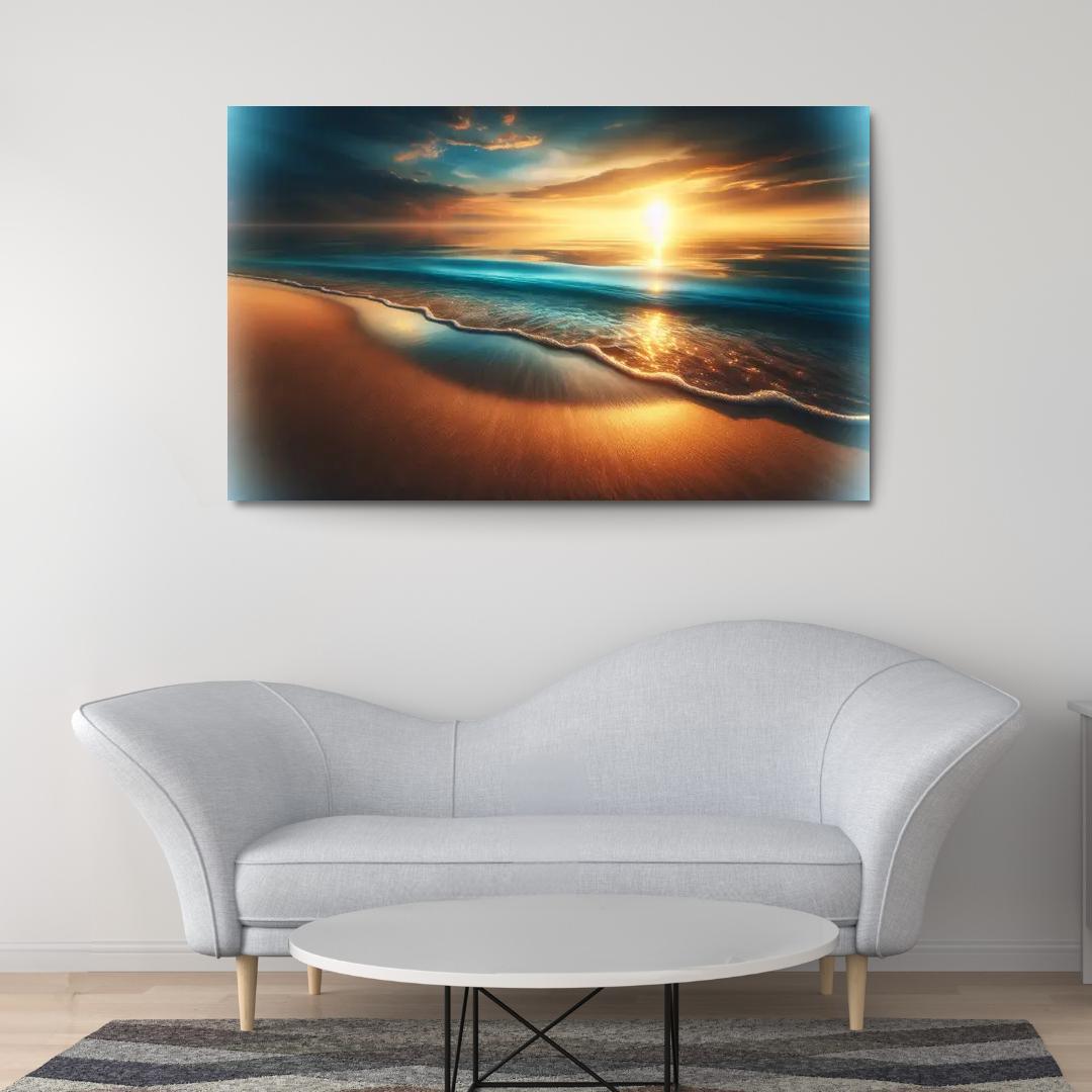 Saltwater Serenity Beach Modern Paintings Frame