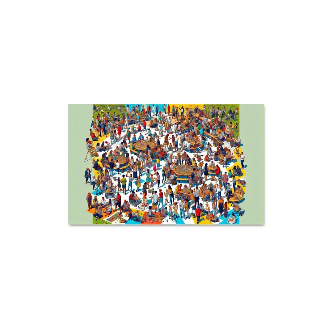 Shared Spaces Celebrating Community And Togetherness Multi-panel Paintings