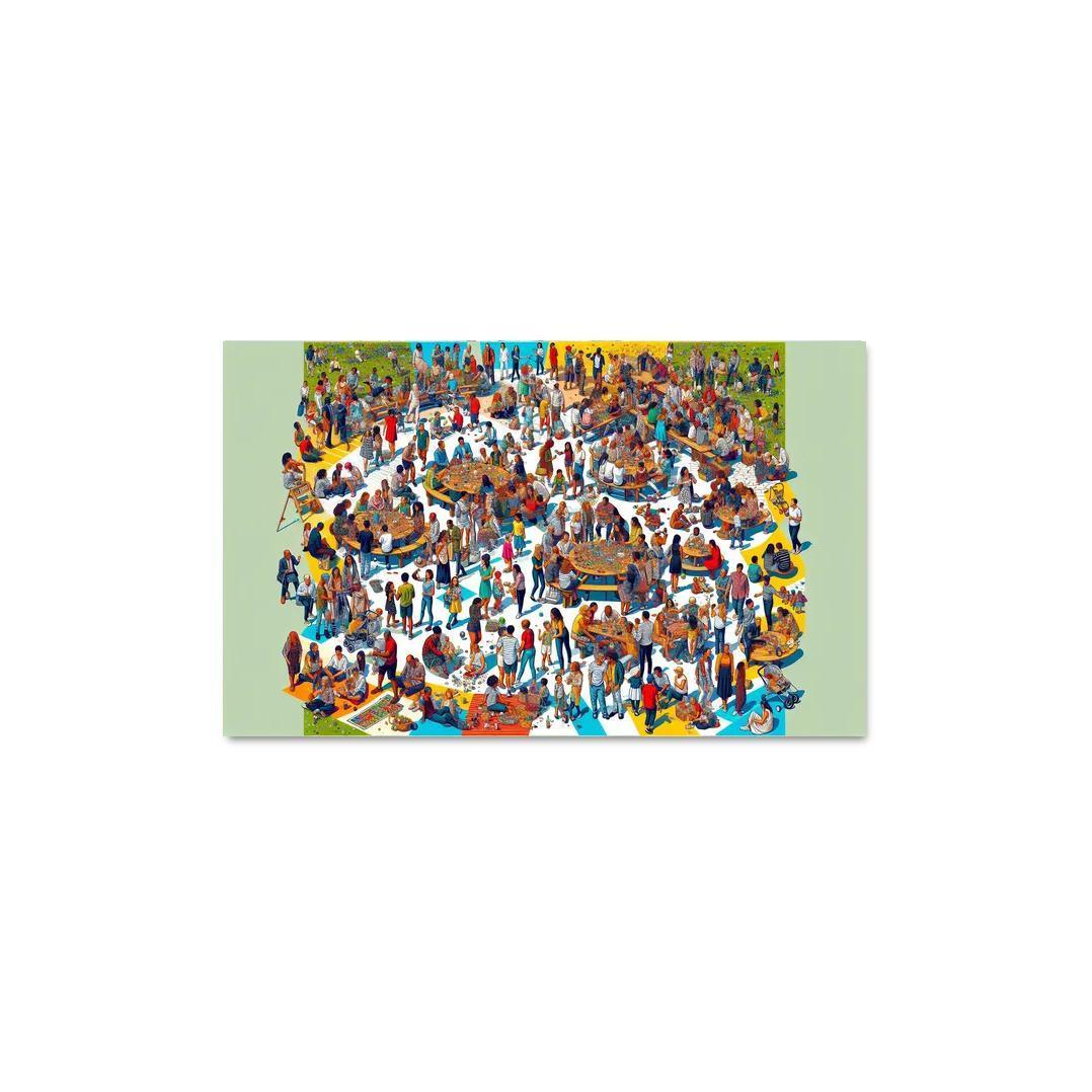 Shared Spaces Celebrating Community And Togetherness Multi-panel Paintings