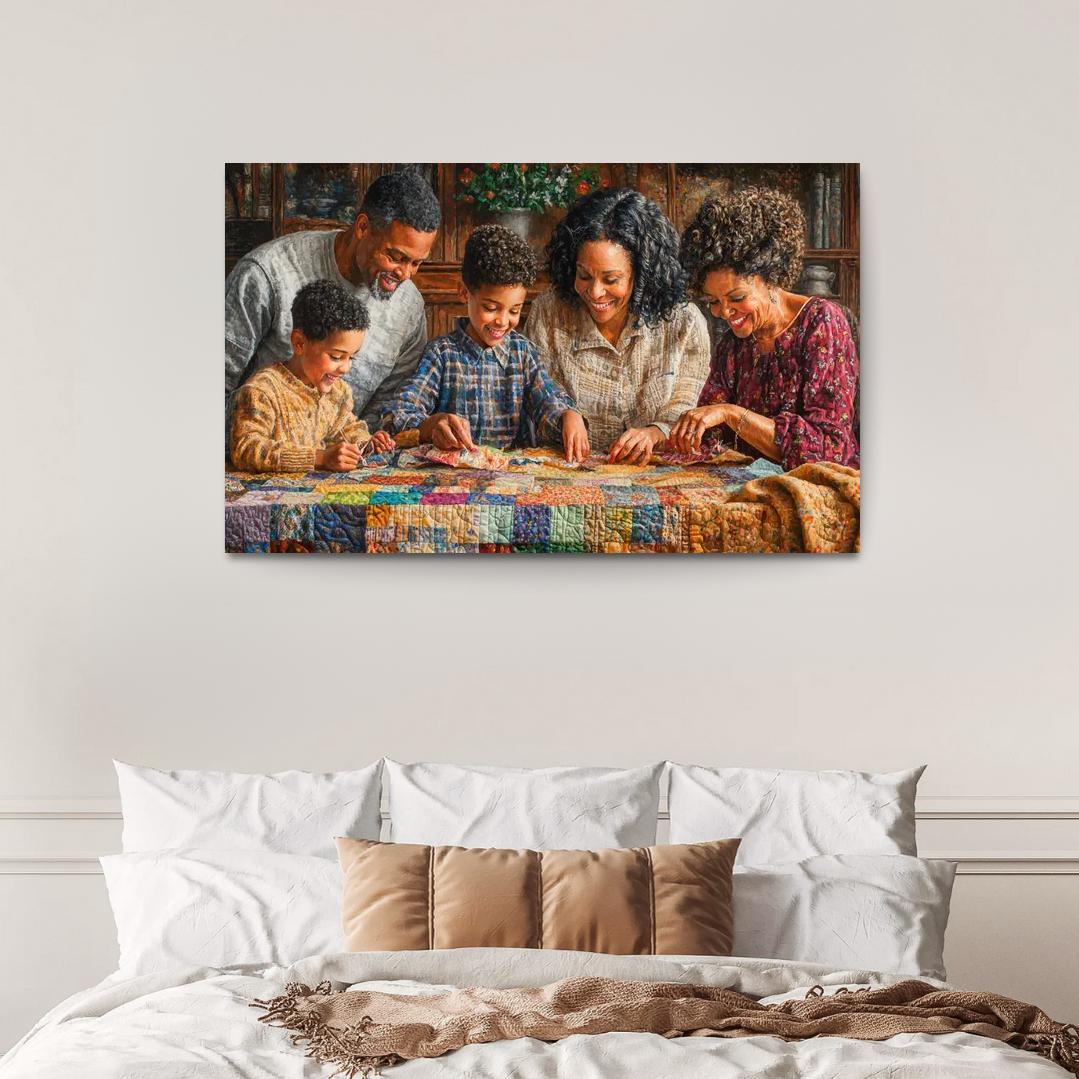 A Quilt Of Memories Stitched With Love Modern Paintings Frame