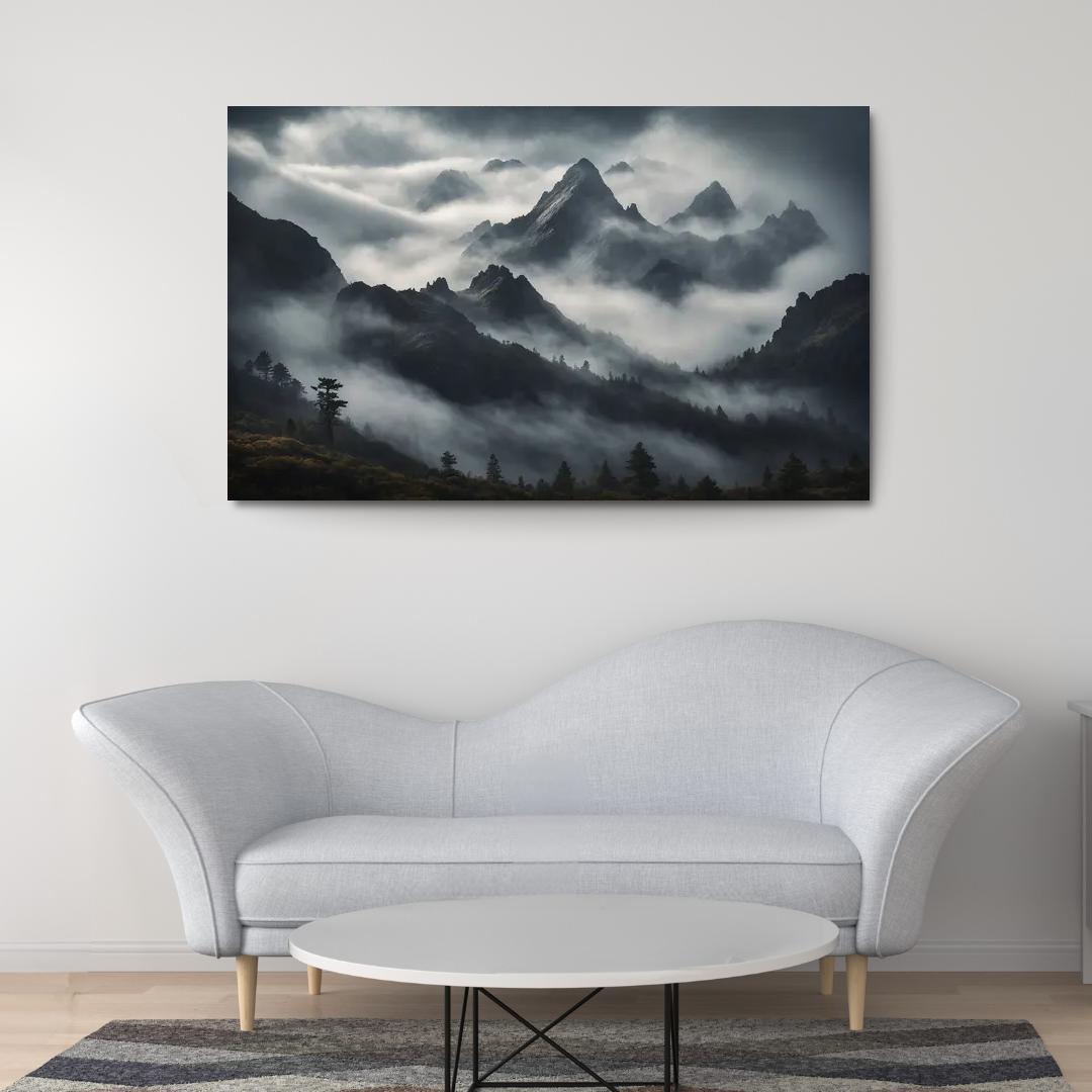 The Majestic Peaks Of Misty Mountain Range Art Trends