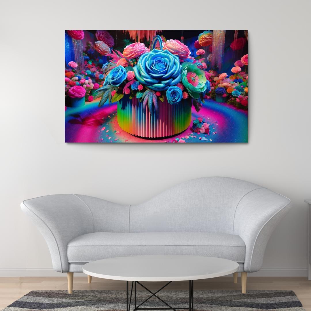 Whimsical Wonderland A Fantasy Floral Journey Modern Paintings Frame