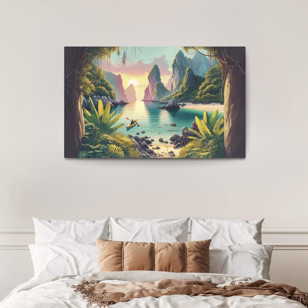 Mystic Waters Kayaking Paradise Premium Artwork Frames
