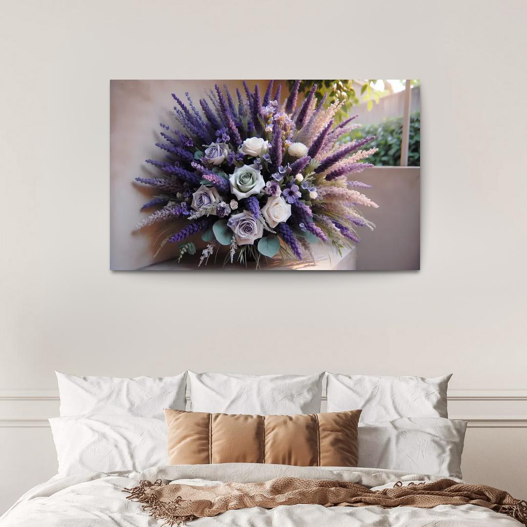 Lavender Dreams A Calming Floral Design 1 Piece HD Canvas Wall Art-Original Frame