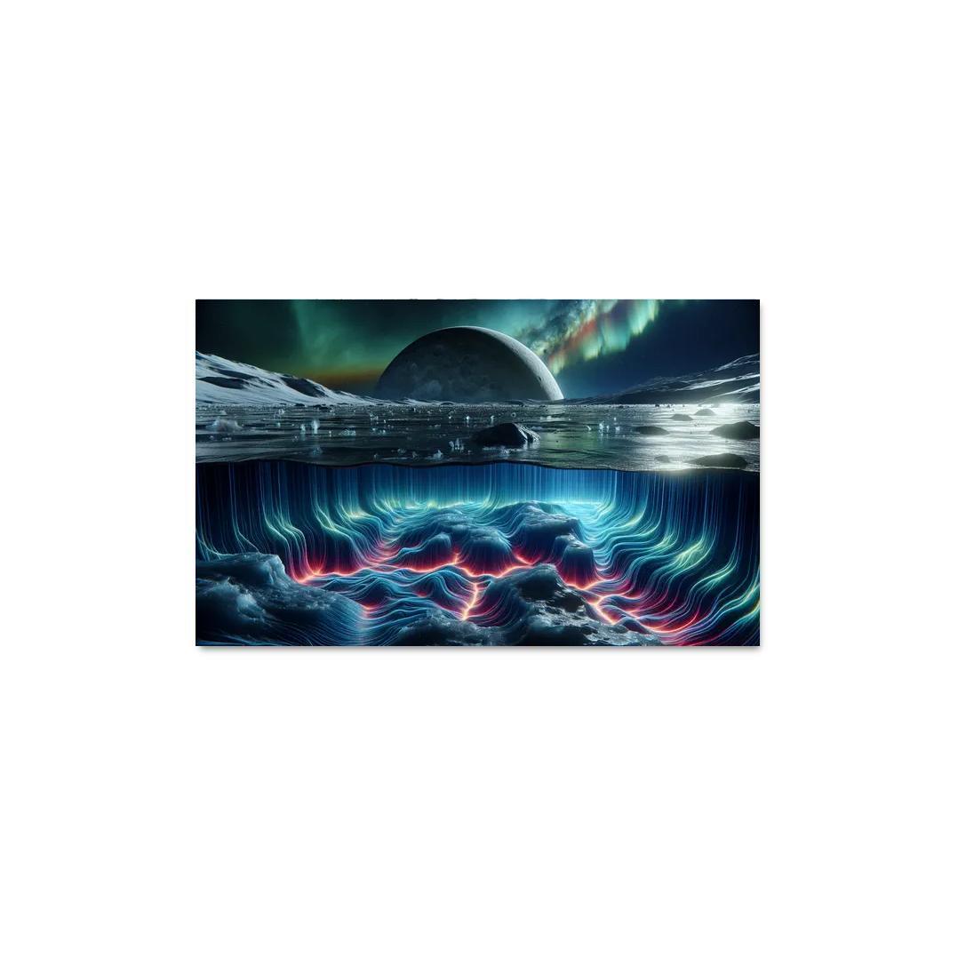 Exploring The Moon's Hidden Ocean Abstract Paintings Frame