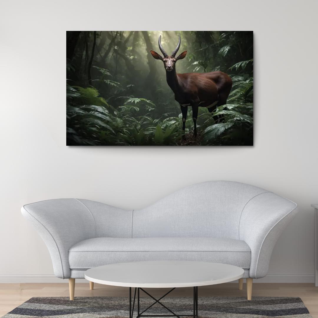 The Unique Saola Asia's Rare Unicorn Canvas Paintings Frame