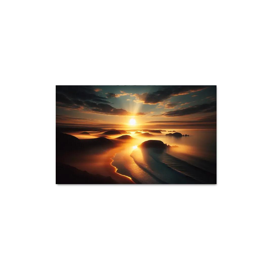 Morning Mist Beach Serene Sunrises Custom Paintings Frame