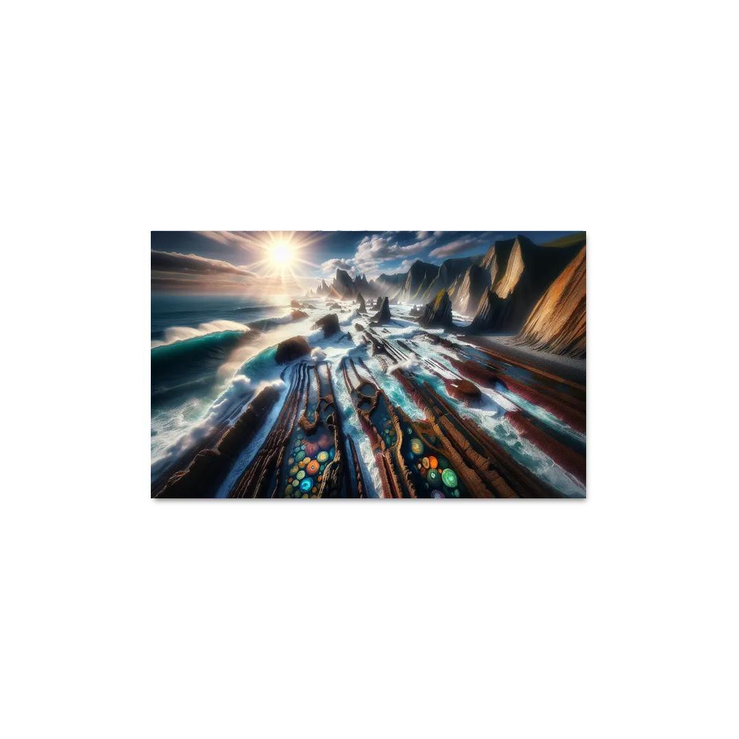 Rocky Shoreline Nature's Artistry Custom Paintings Frame