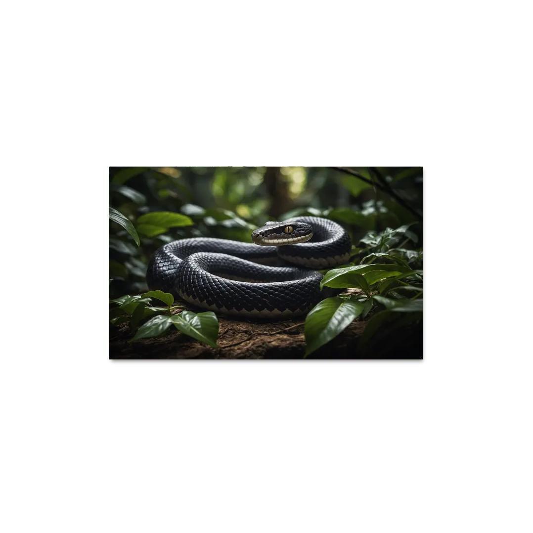 The Striking King Cobra In A Rainforest Setting Framed Paintings