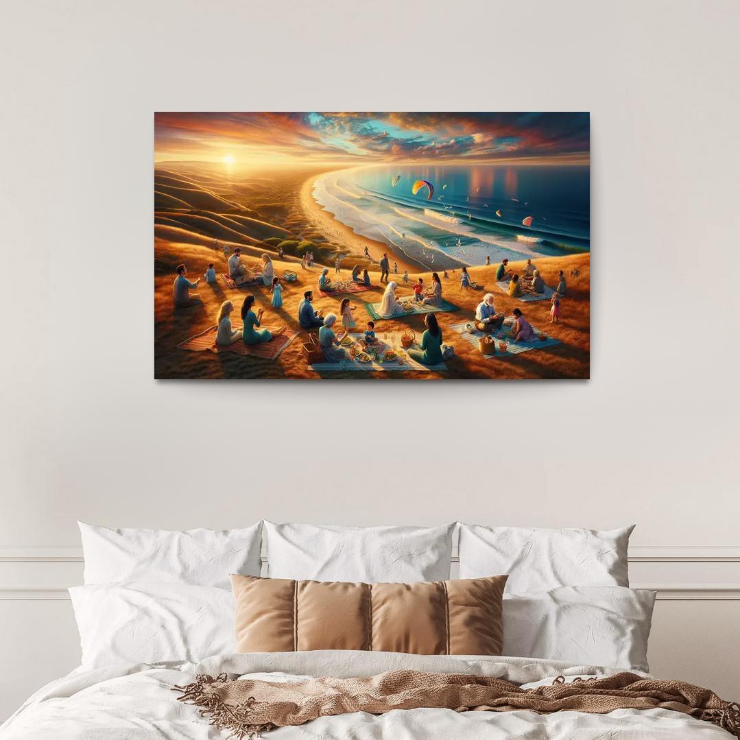 Bayside Retreat Scenic Picnic Spot Multi-panel Paintings