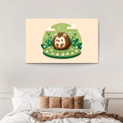 Friendly Hedgehog Modern Paintings Frame