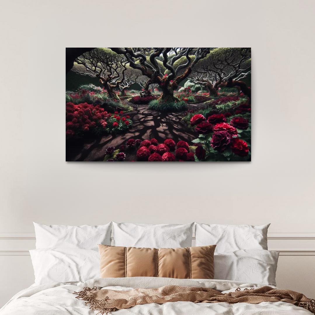 Eclipsed Garden Nature's Gothic Rebirth 1 Piece HD Canvas Wall Art-Original Frame
