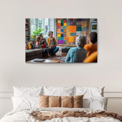 Threads Of Togetherness A Mothers Tapestry Custom Paintings Frame