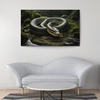 The Mysterious Green Anaconda Giant Of The Swamps Canvas Paintings Frame