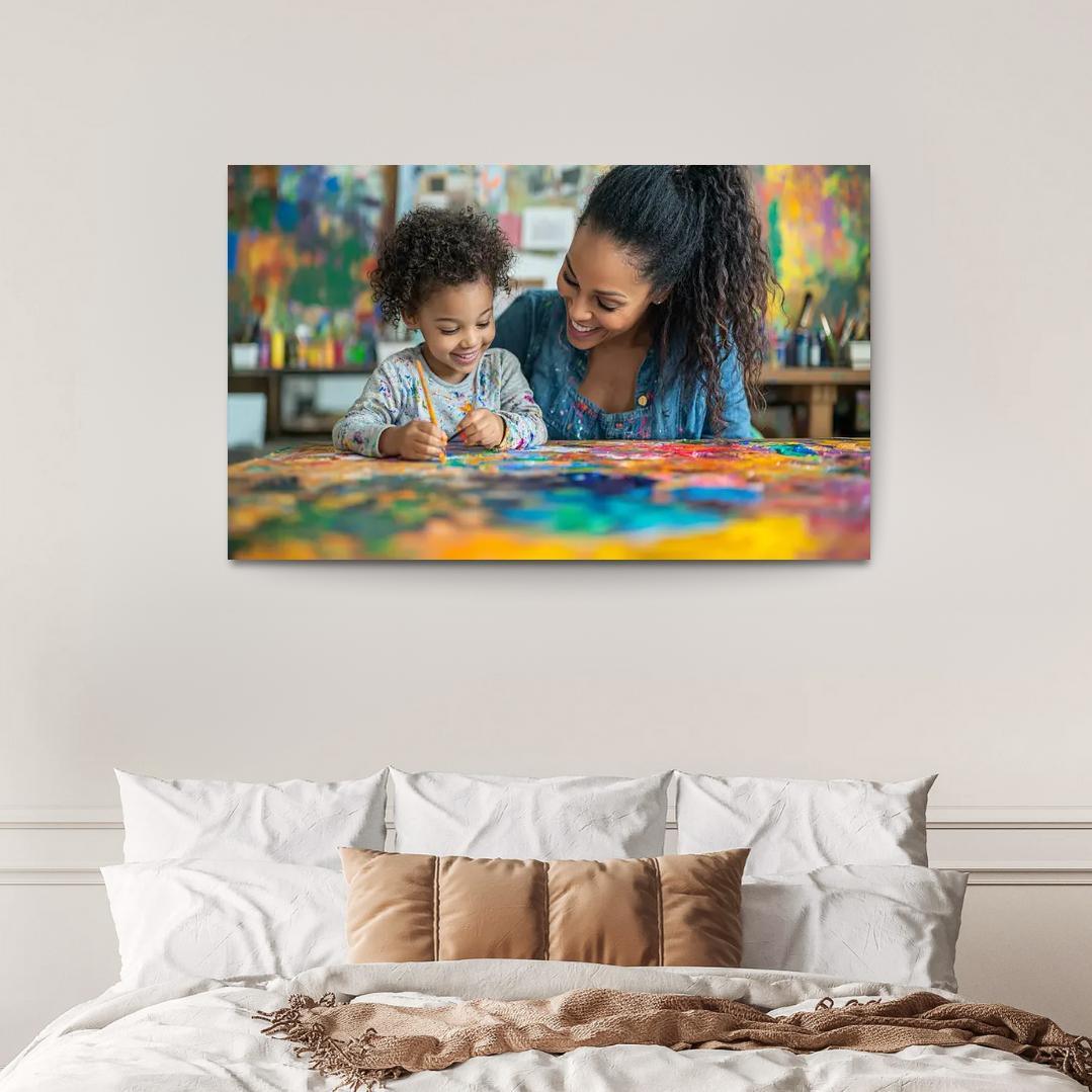 A Canvas Of Love A Mothers Artistic Spirit Canvas Paintings Frame