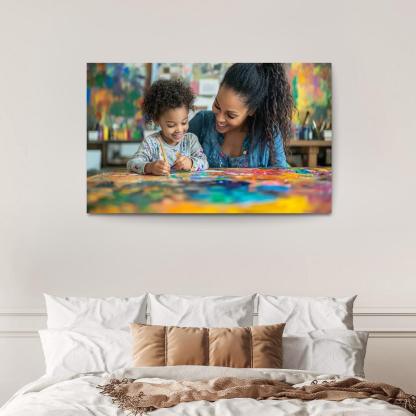 A Canvas Of Love A Mothers Artistic Spirit Canvas Paintings Frame