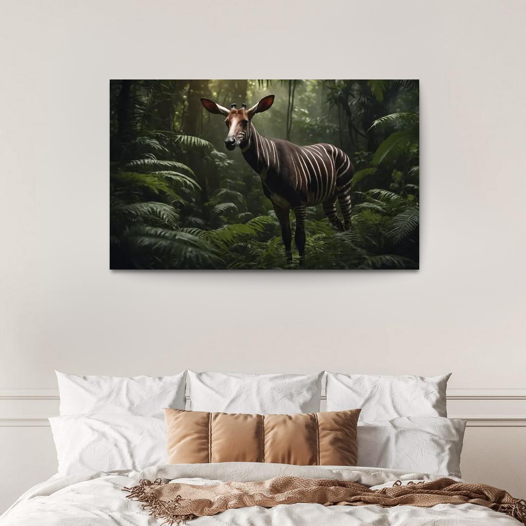 The Spectacular Okapi Forest Giraffe Canvas Paintings Frame