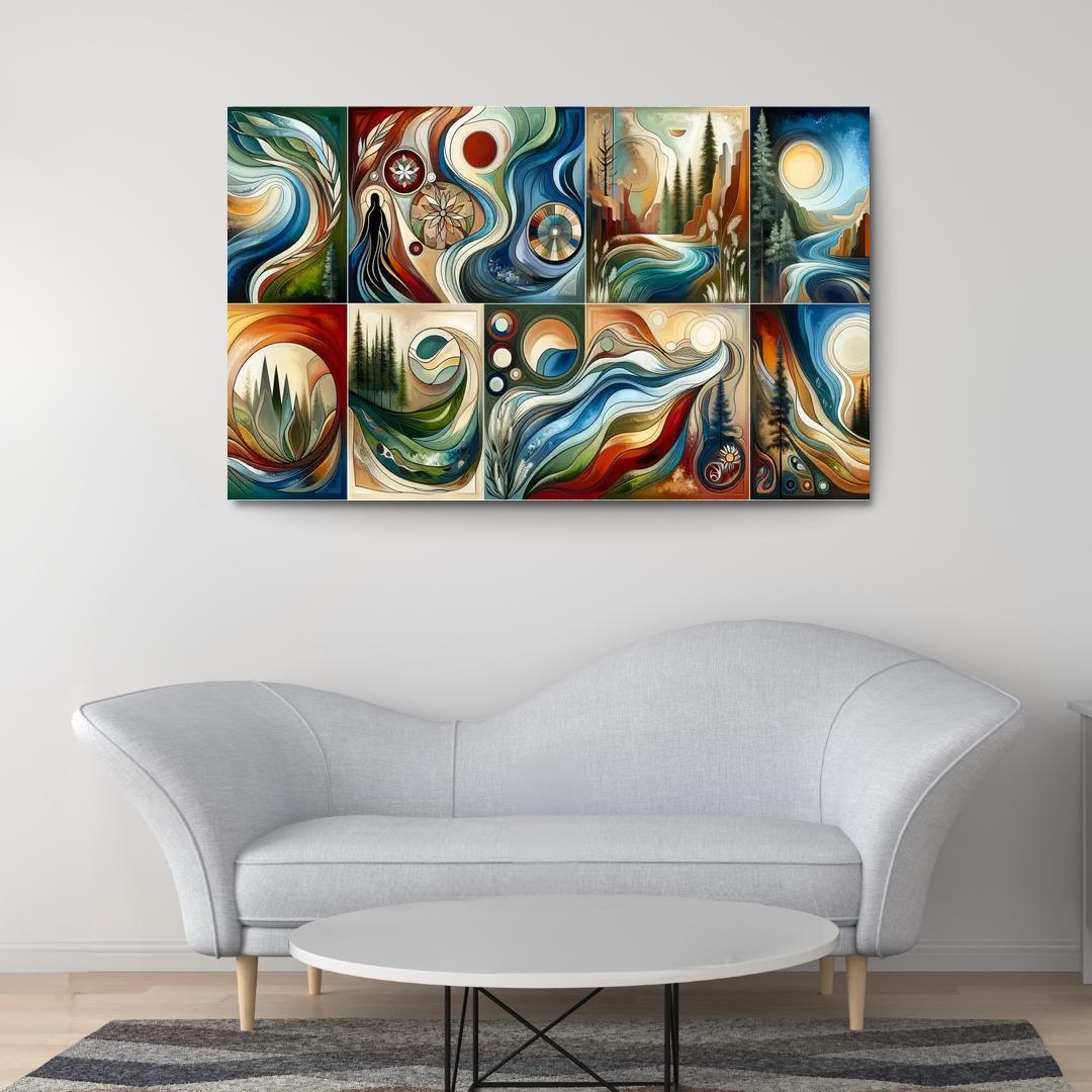 Voices Of The Past Indigenous Wisdom And Stewardship Multi-panel Paintings