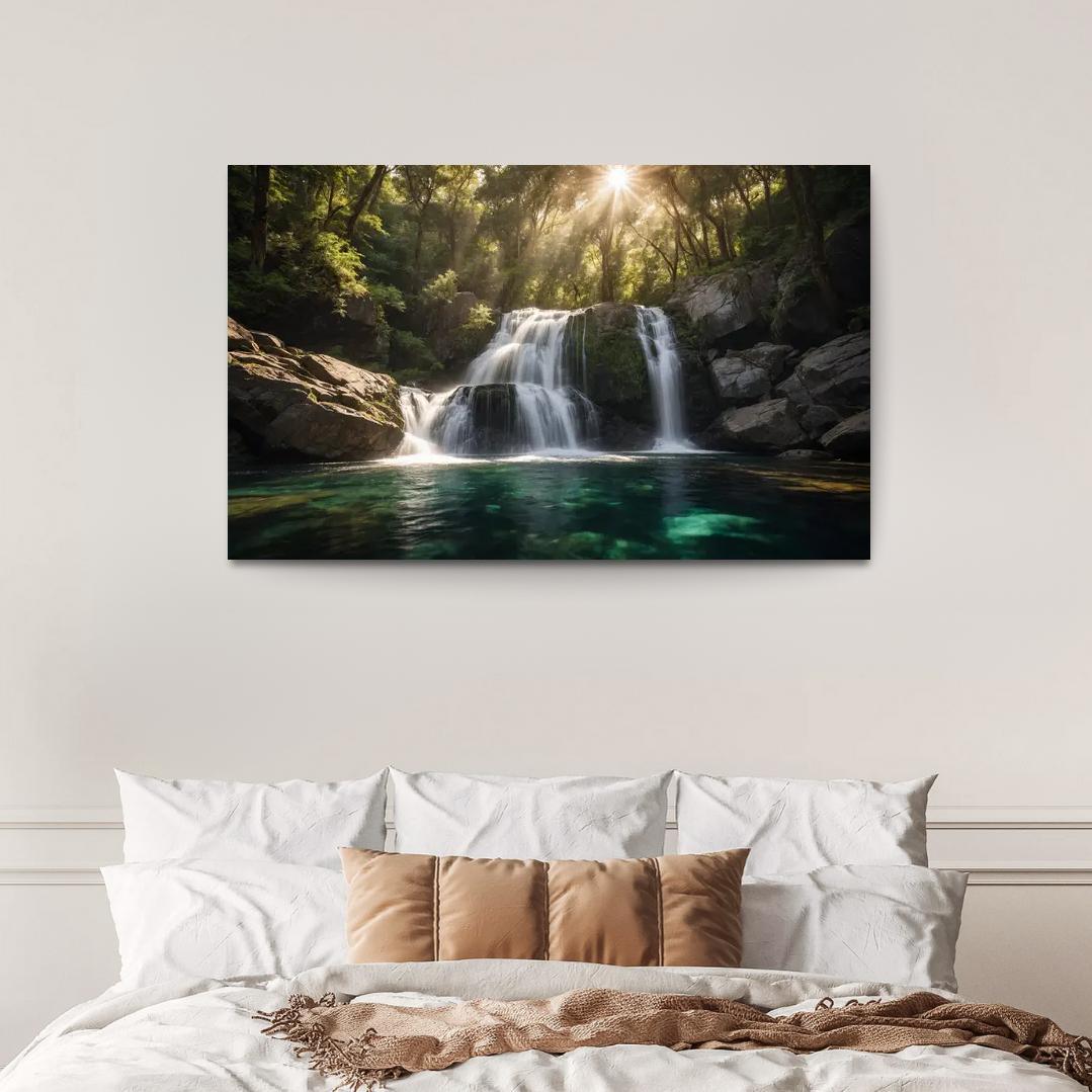 The Cascade Of Silver Falls Oil Paintings Frame