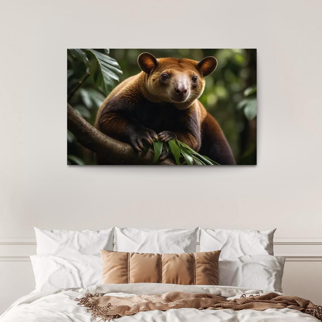 The Agile Tree Kangaroo Climbing Marvel Canvas Paintings Frame
