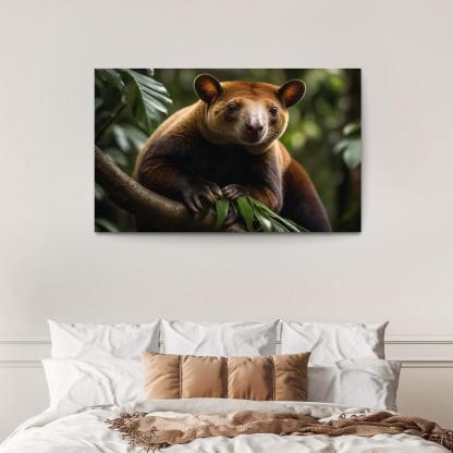 The Agile Tree Kangaroo Climbing Marvel Canvas Paintings Frame