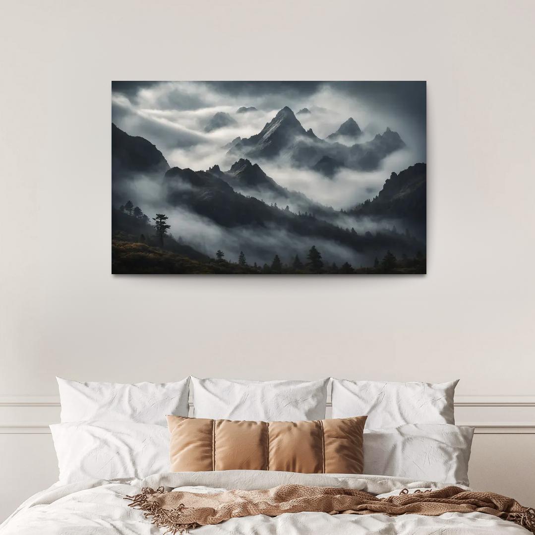 The Majestic Peaks Of Misty Mountain Range Art Trends