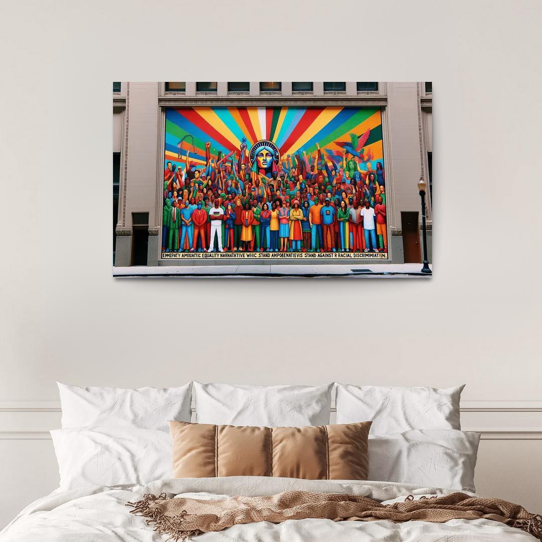 Voices in Color Art for Racial Justice 1 Piece HD Canvas Wall Art-Original Frame
