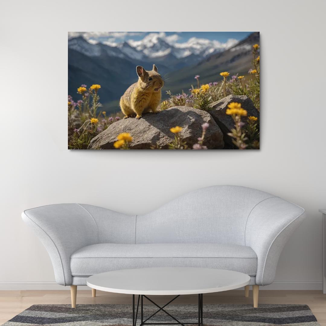 The Elusive Pika Mountain Sentinel Canvas Paintings Frame