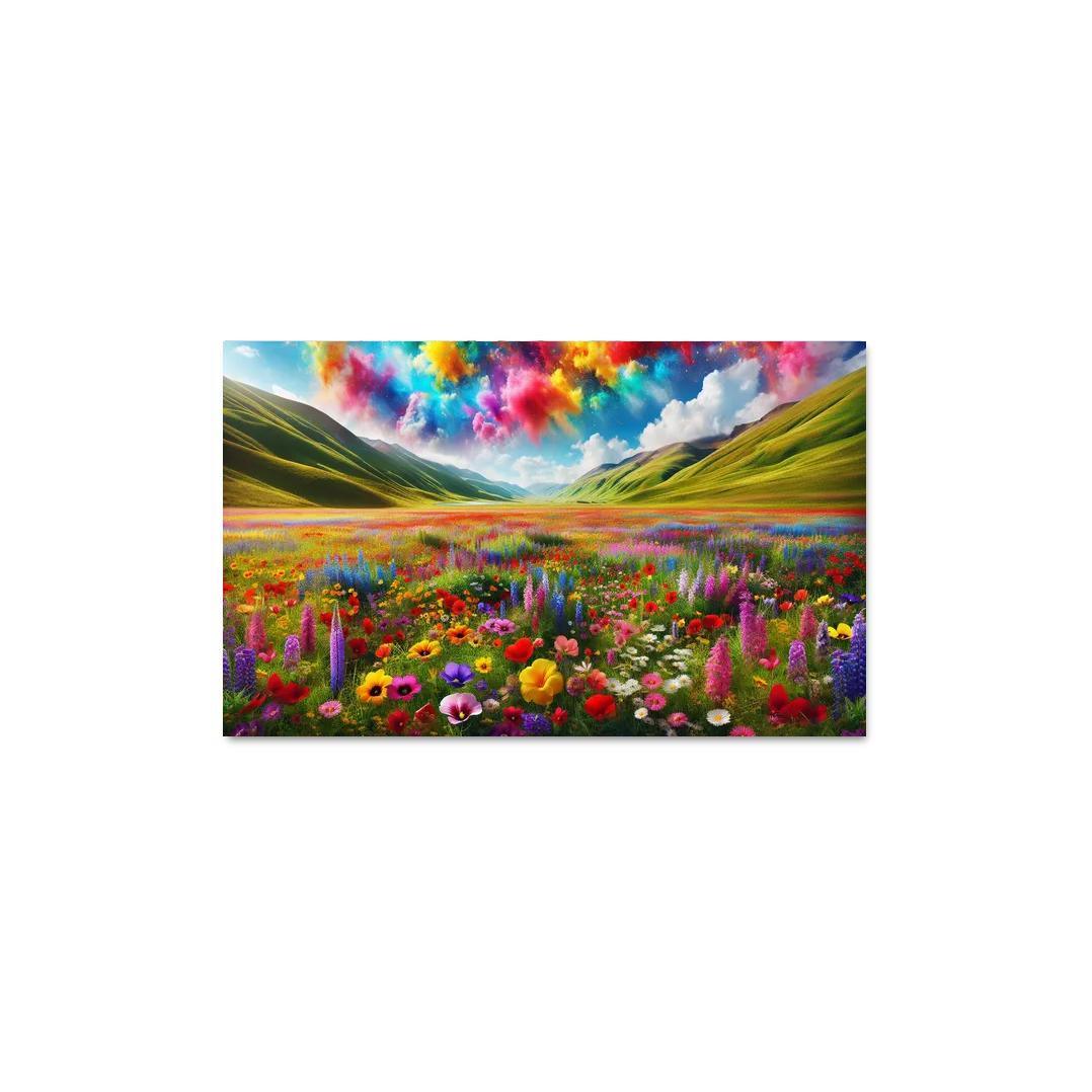 The Vibrant Blooms Of Rainbow Meadow Custom Paintings Frame