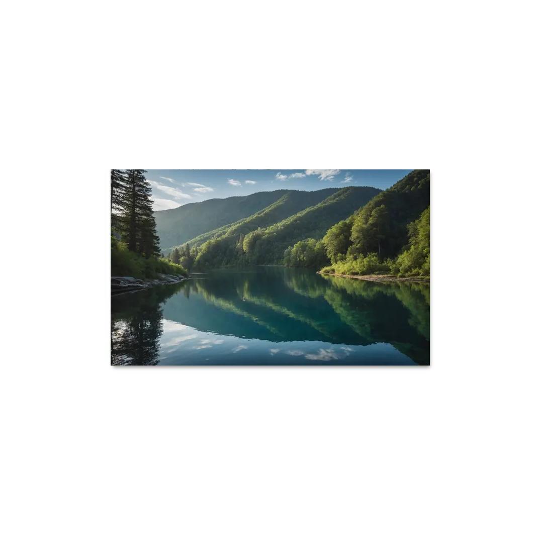 The Mesmerizing View Of Crystal Blue Lakes Oil Paintings Frame